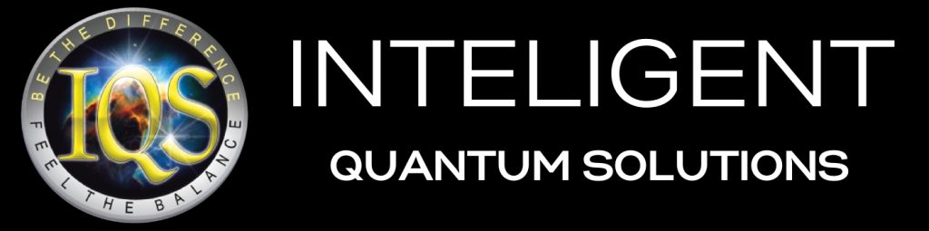 Intel Quantum logo on black background.